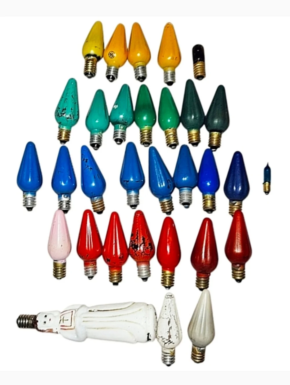 31 Assorted Fluted Cone Replacement Christmas Bulbs and Nun Bulb